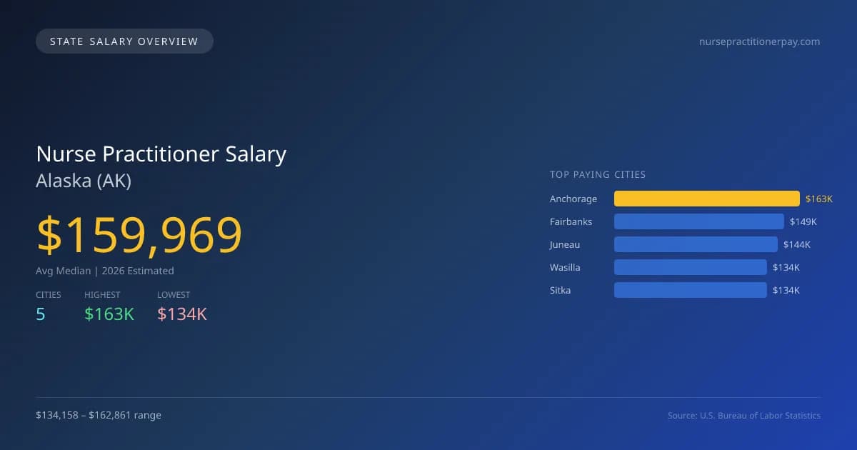Nurse Practitioner Salary in Alaska - 2025 BLS Data Infographic