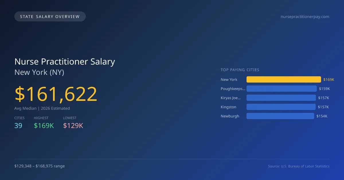 Nurse Practitioner Salary in New York - 2025 BLS Data Infographic